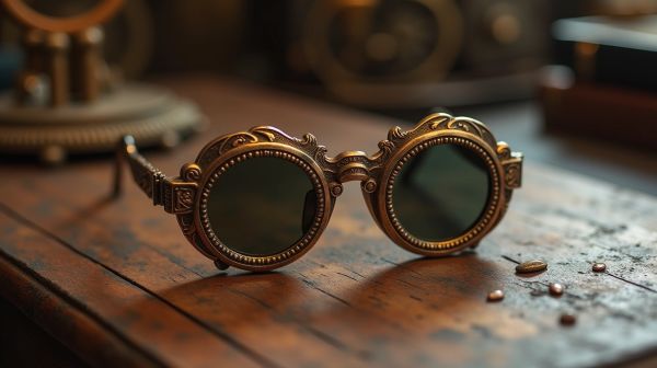 Vintage style sunglasses that define the steampunk aesthetic